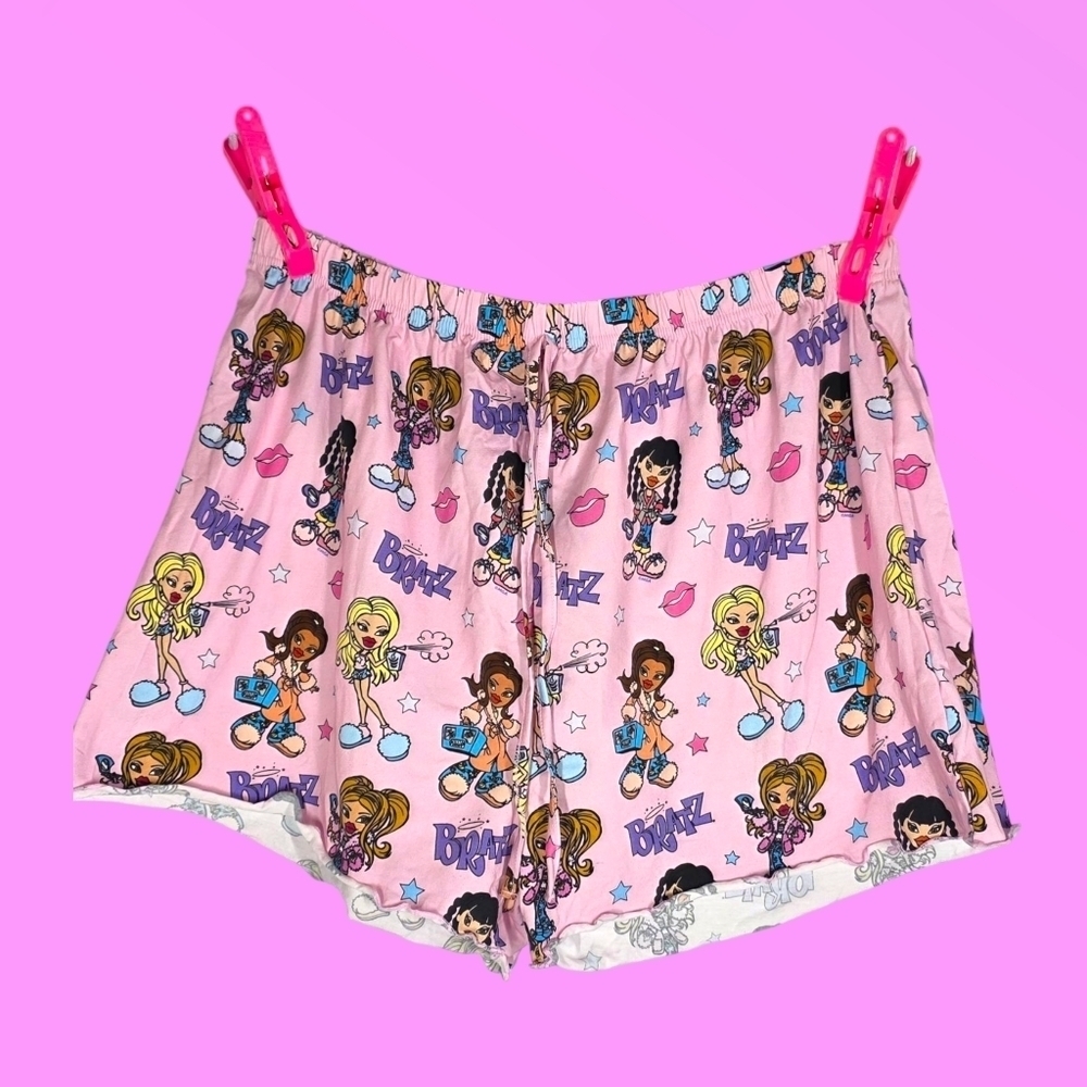 Cakeworthy x Bratz Pink AOP Cropped Pajama Shorts Size 4XL